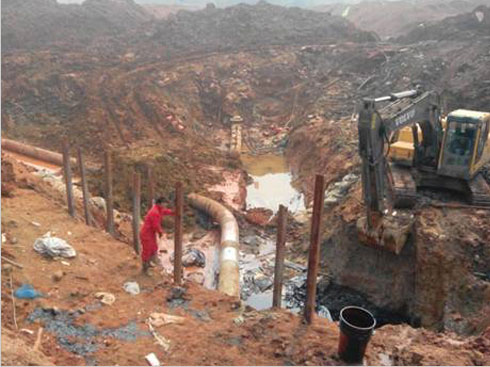 Yichang Crude oil pipeline plugging relocate project